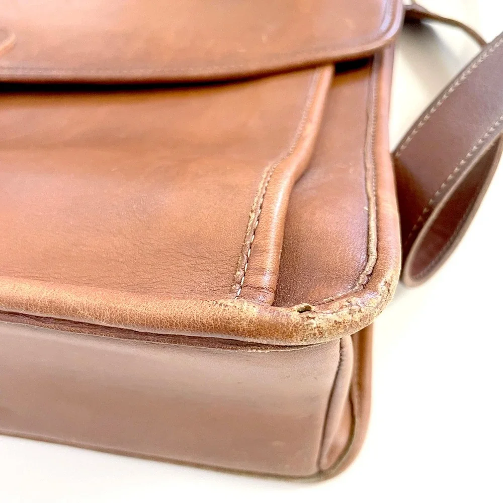 Vintage Coach Beekman Briefcase British Tan Leather Messenger Bag Academia